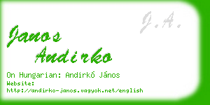 janos andirko business card